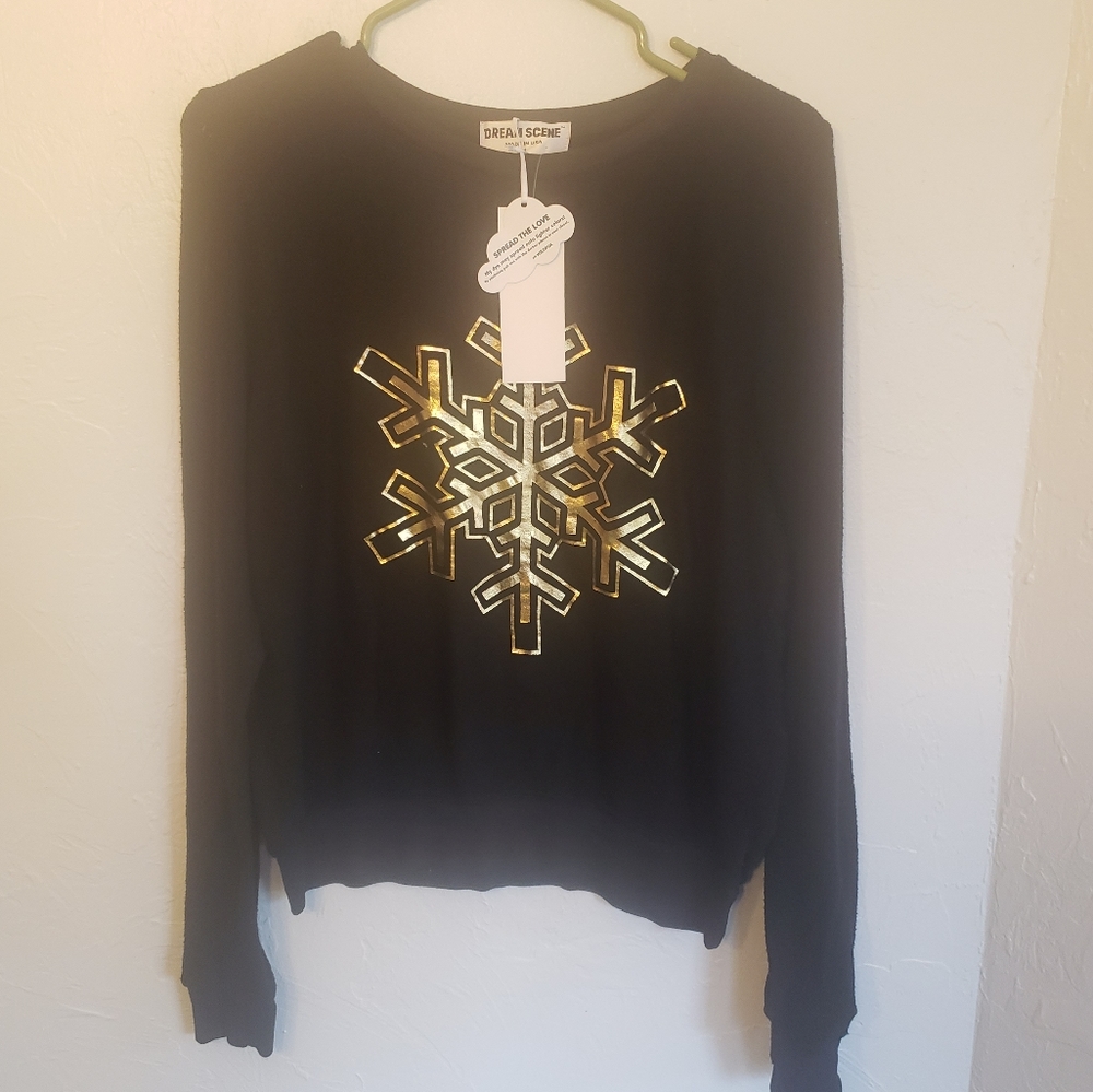 Wildfox Dream Scene Snowflake Sweatshirt- M